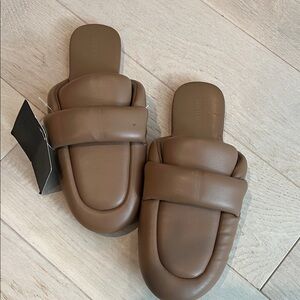 Forever 21 Padded Slide Sandals in Brown